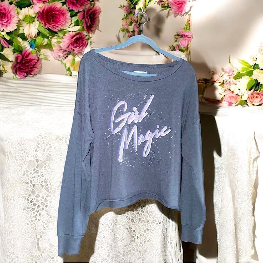 Grayson Threads L Girl Magic L Cropped Sweatshirt L Rolled Hem L Xxl L Euc